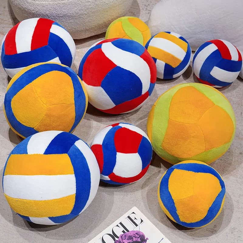 Nuovi Divertenti Giocattoli di Peluche a Forma di Pallone da Pallavolo, Bambola Colorata Imbottita, Cuscino Morbido, Decorazione Creativa per Casa e Divano