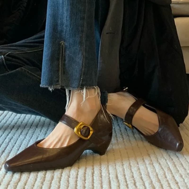 Pointe Toe Women's Heel Shoes Moccassini Fashion Little Deep Shoes Autumn Dress 2025 Casual New Trend Luxury Designer Chaussure Femme