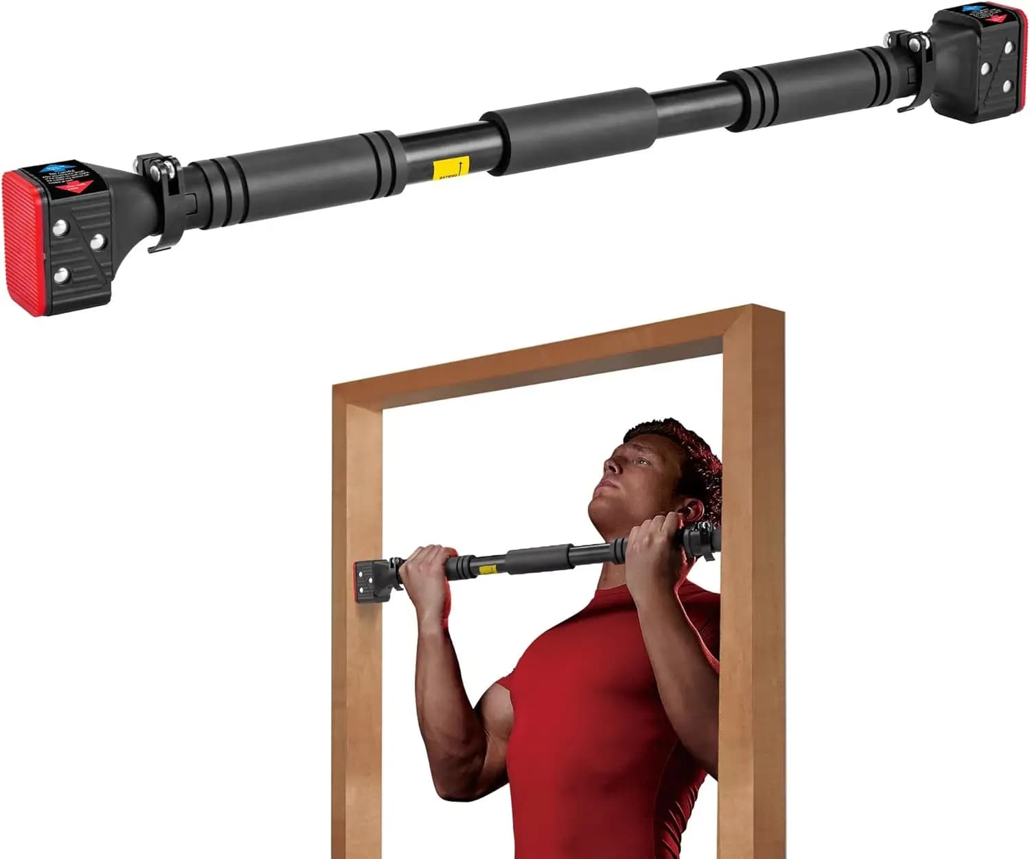 Adjustable Pull-Up Bar for Door Frame, No Screw Installation, 28.3"-37.8"