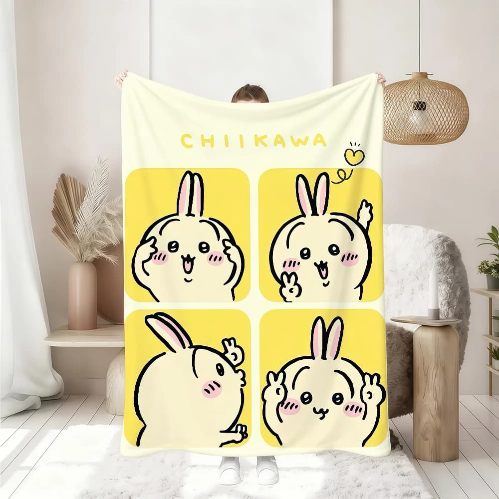 Coperta Morbida Kawaii C-ChiikawaS, Plaid per Casa, Camera da Letto, Divano, Picnic, Viaggio, Ufficio, Regalo