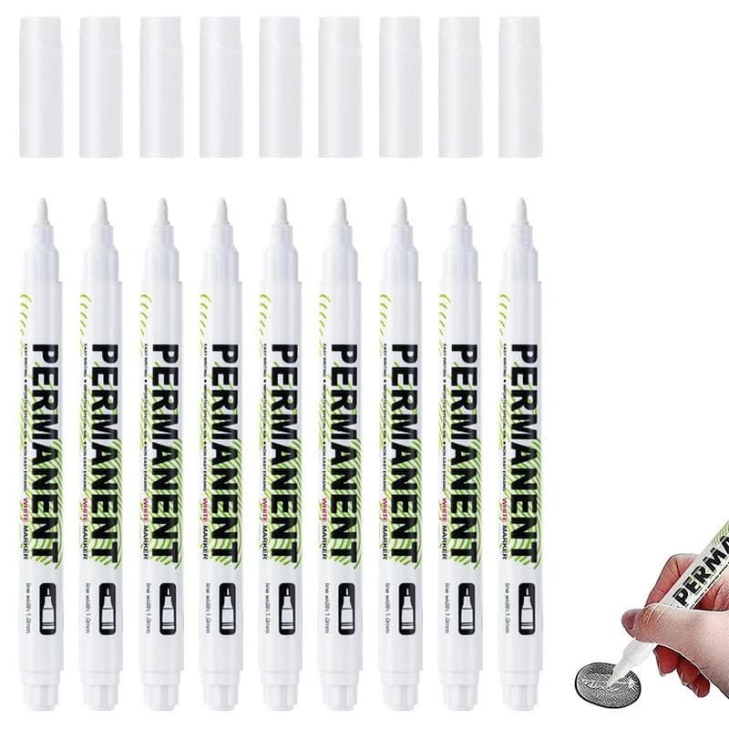 1/5/20Pcs White Marker Pen Waterproof Alcohol Paint Oily Tire Painting Graffiti Pens Permanent Pen for Fabric Wood Leather 1.0MM