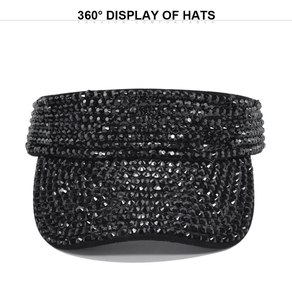 Casual Simple Sports Cap Diamond Sun Hats Beach Hats Baseball Caps Women cap Korean Style Hats Rhinestone Hats