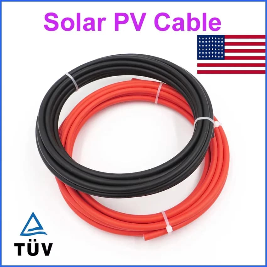 55Ft 30Ft 10AWG 6mm 6 Square meter PVC Insulated electrical Solar Cable Solar Panel Wire Solar PV cable