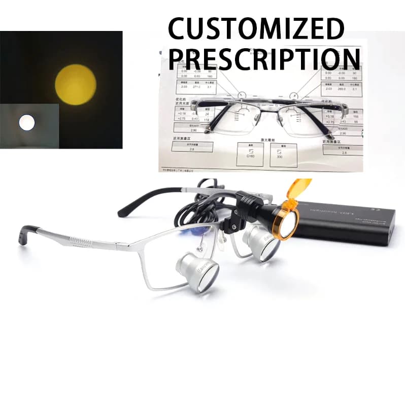 Lenti d'ingrandimento dentali PD 3.0X personalizzate con lente d'ingrandimento binoculare TTL a luce led per odontoiatria