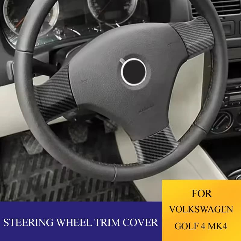 For Volkswagen VW Golf 4 MK4 1997-2003 Accessories Wall decals for Cover Manopola ABS Carbon Fiber Steering Panel