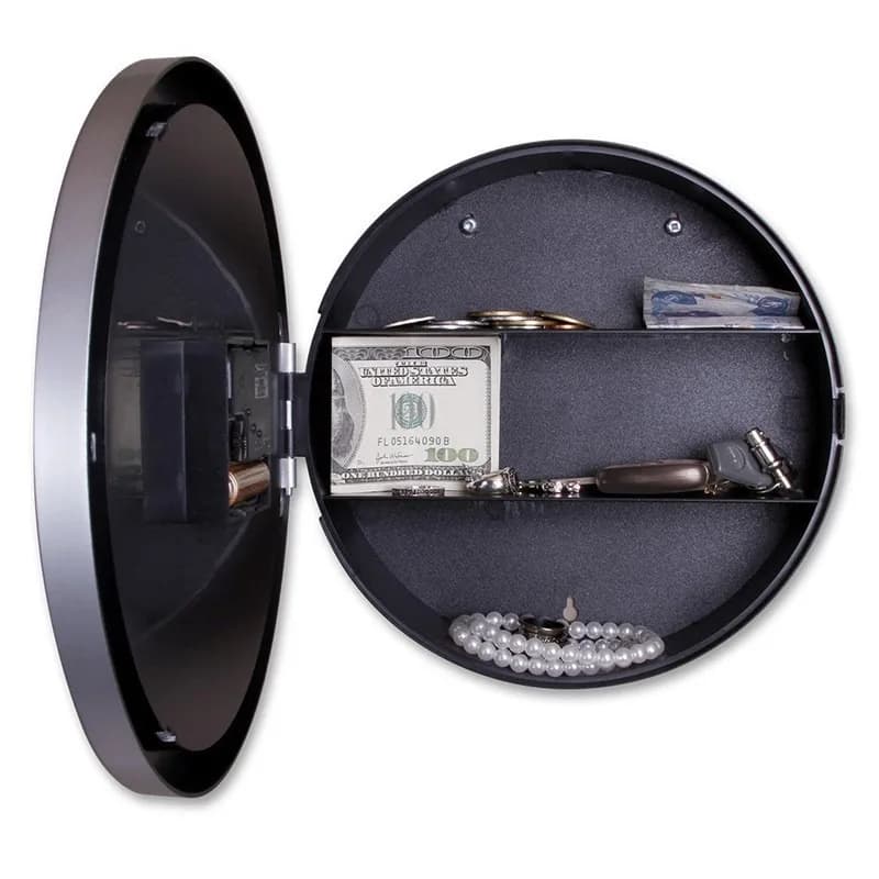Orologio da Parete con Cassaforte - Contenitore Nascosto per Gioielli e Denaro. Display LCD per l'ora, design antifurto, adatto per BHL1069-cat
