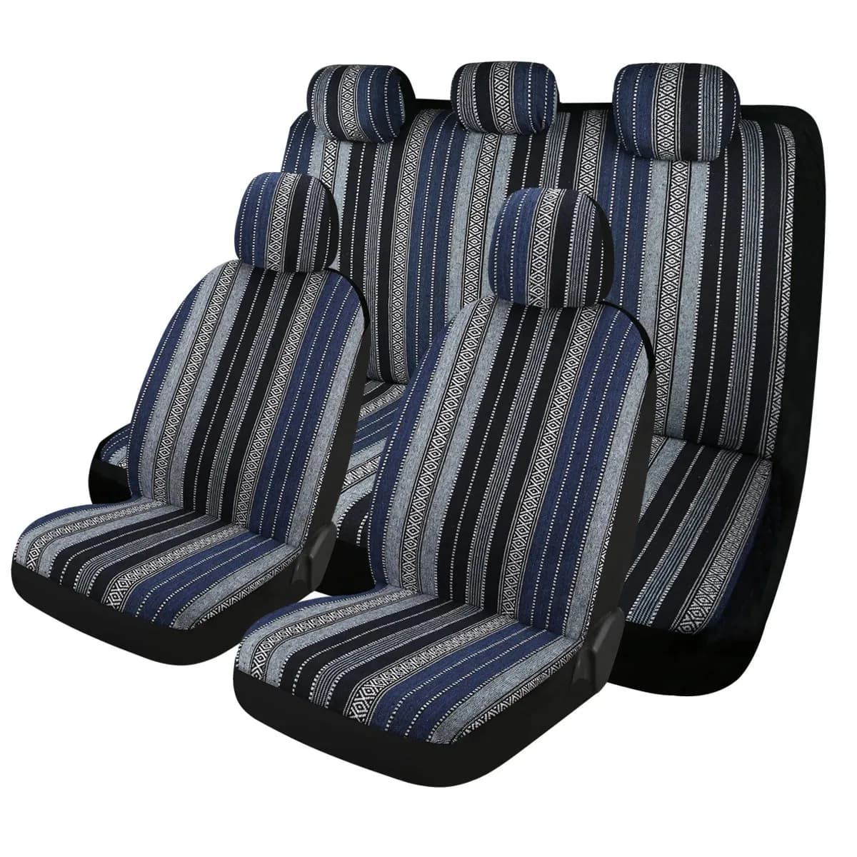 Car covers in popular ethnic fabric, universal type, suitable for cars with 5 seats, interior accessories car, seat cushions.