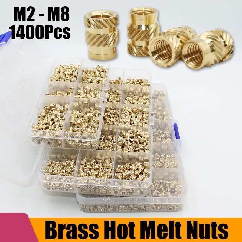Inserto in ottone Hot Melt dado punta del saldatore filettatura zigrinata inserto per iniezione M2 M3 M4 M5 M6 M8 accessori per stampante 3D plastica