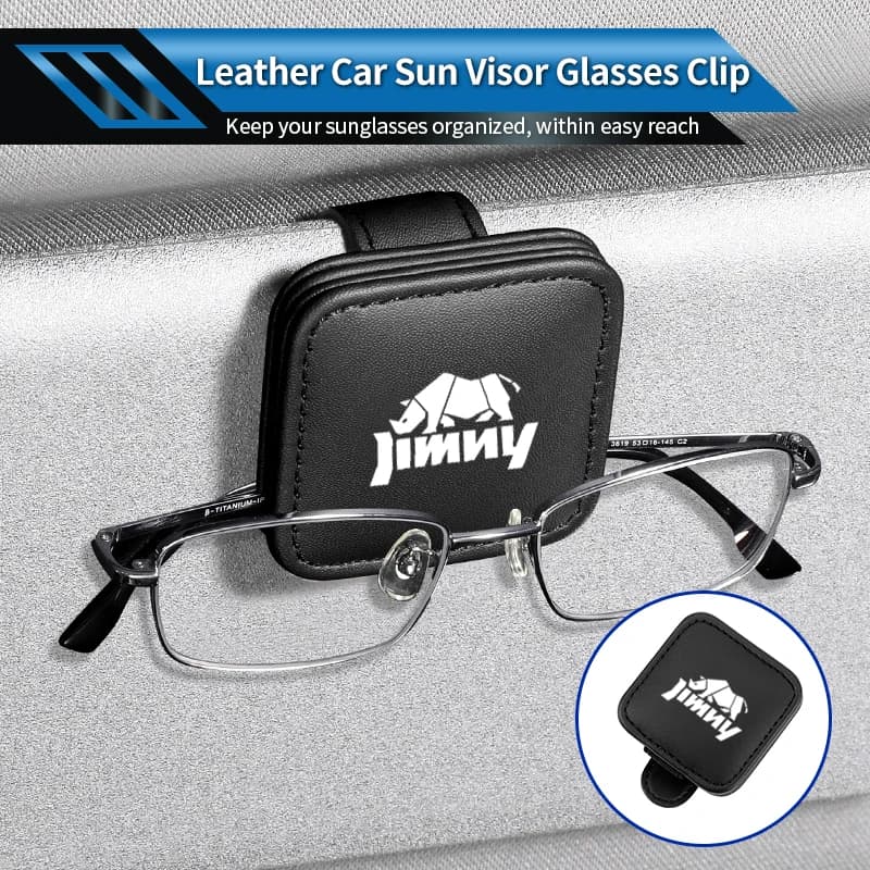 Clip portaocchiali da sole in pelle premium per visiera auto Jimny JB64 JB74