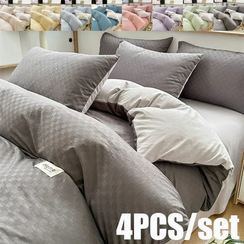 4 pezzi copri lenzuolo federa kit biancheria da letto letti matrimoniali king size copripiumino, biancheria da letto 150/180/200/copridivano doppio/federa