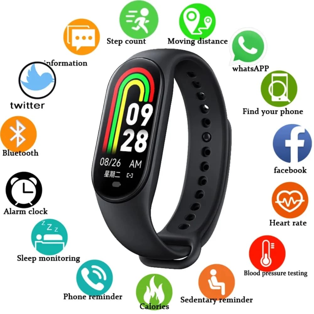 Smart Watch Band PK MI 6/7/8 Heart Rate and Blood Pressure Monitoring Sport Watch Activity Tracker Wristband For Xiaomi watches