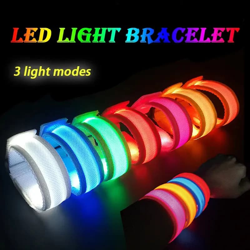Bracciale luminoso a LED Concerto Party Bar Bracciale luminoso Velcro LED Luminoso cinturino da polso sportivo Articoli per feste