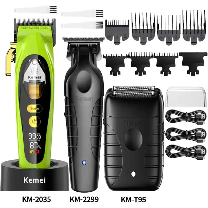 Kemei Men's HairKM-2035 KM-2299 KM-T95 Professional Hair Clipper Kit Hair Shaver Male Hair Cutting Machine Men’s Trimmer Machine