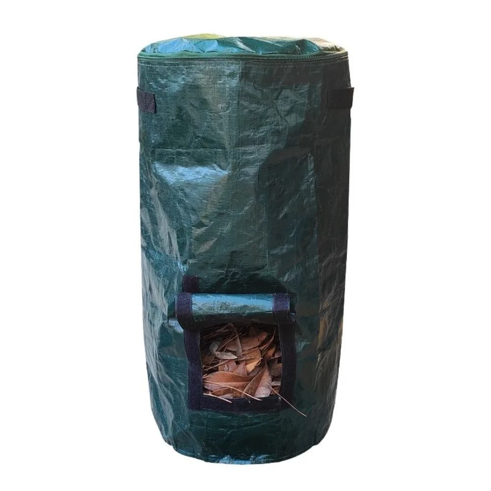 Borsa per compost resistente all'usura, con coperchio sigillato con cerniera, borse per prato a foglie con manici, pieghevole, rifiuti per foglie