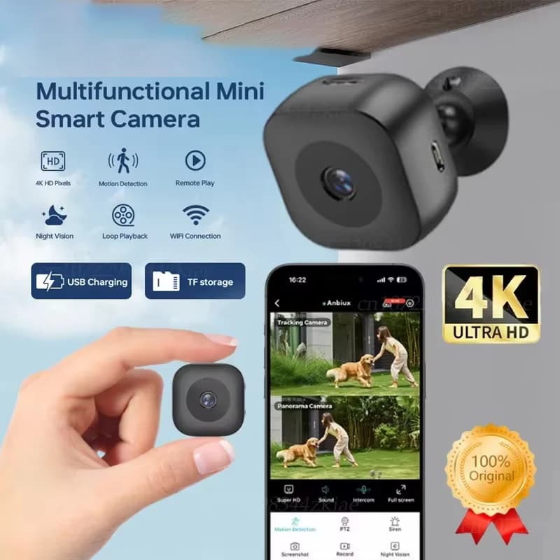 Mini Security Camera 4K Color Night Vision High Definition WiFi Monitor Waterproof Motion Detection Home Surveillance