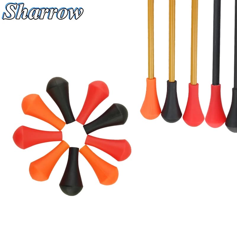12/24/50pcs Punte di freccia per tiro con l'arco in gomma morbida Punte di sicurezza morbide Punte di pratica del gioco di tiro per ID 6mm 8mm Punti di freccia
