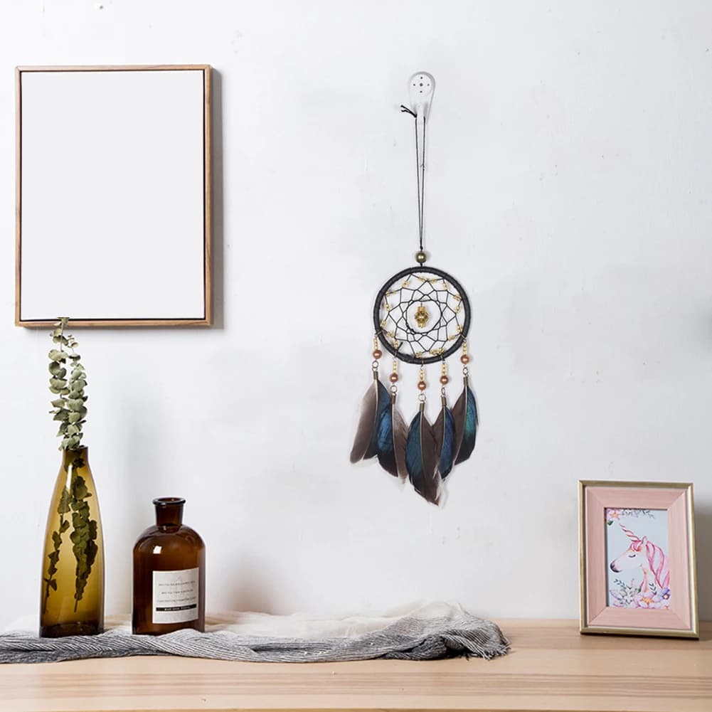 Retro Handmade Feathers Dream Catcher Wind Chimes Home Hanging Craft Gift Dreamcatcher Ornament Car Hanging Handcrafts