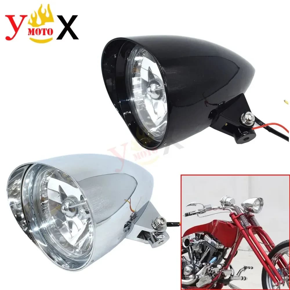 Faro Anteriore Alogeno Moto Modificato per Harley Chopper XL 883 1200 Breakout Dyna Big Dog Style