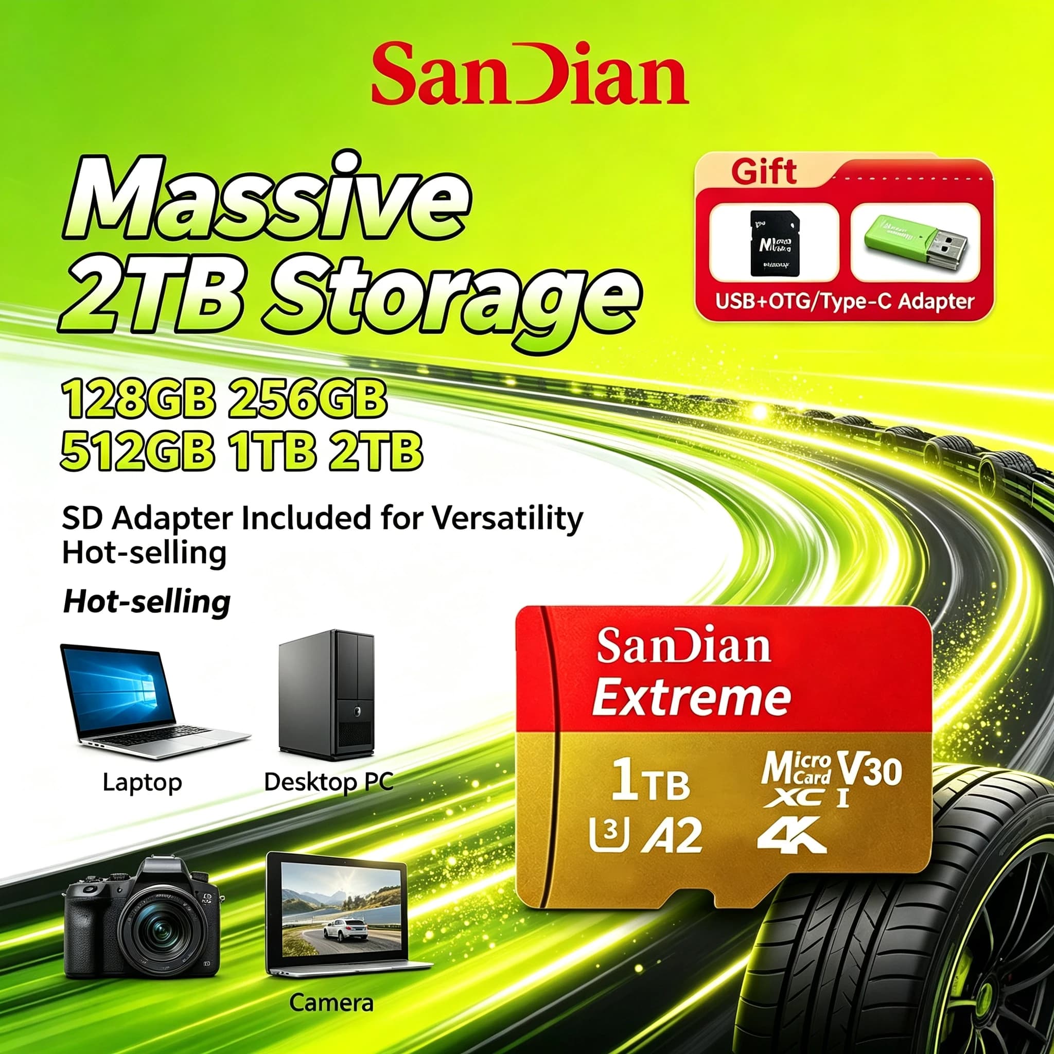 Original Micro SD TF Card 256GB High Speed UHS 1 Class 10 Flash Memory Storage For PC Smartphone Titan Pro Use Drive Storage