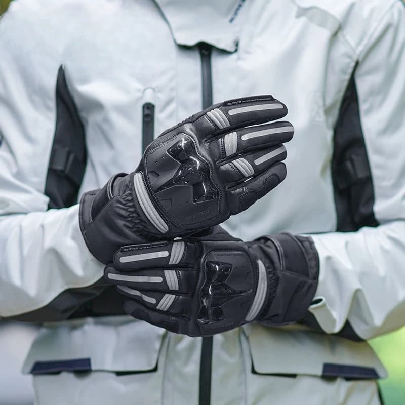 Guanti da motociclista, guanti con tutte le dita autunnali e invernali caldi, resistenti al freddo, impermeabili e antigoccia