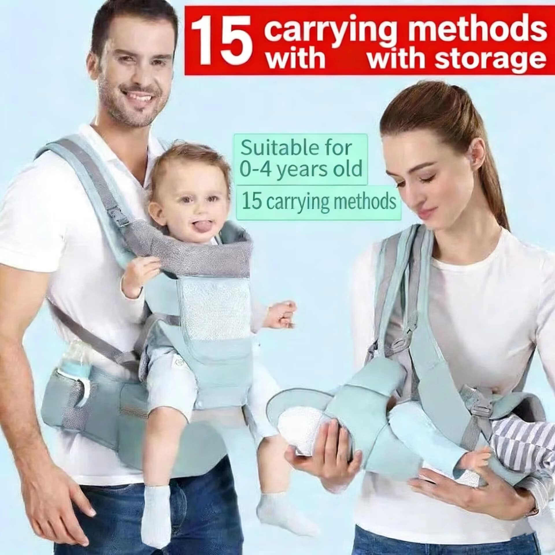 Baby Carrier Backpack Hipseat Belt Kids Hold Waist Belt Waist Stool Walkers Multi-functional Adjustable Infant Seat Baby Sling