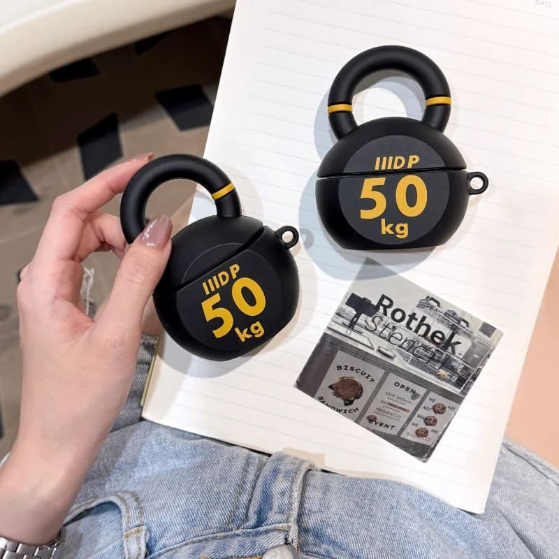 Custodia per auricolari fitness Kettlebell 3D per AirPods 4 Custodia per cuffie in silicone per AirPods Pro 2 Custodia antiurto per AirPods 3