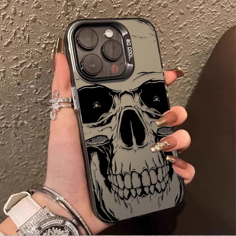 Case with horror skull motifs for iPhone 17 16 15 14 13 12 11 Pro Max Plus 17 Air 16E XR XS Max Hard shockproof back cover