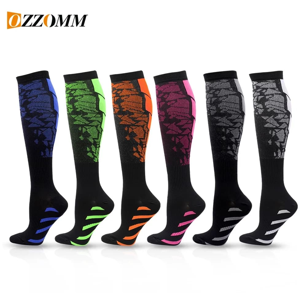 1 pair of graduated compression socks in copper for adults, wide calf comfort, ideal for circulation, pregnancy, running, travel
