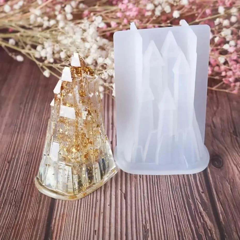 Stampi fai da te fatti a mano creativi da cucina Stampi in resina epossidica di cristallo 3D Castello tridimensionale Stampo in silicone Decorazione manuale del castello