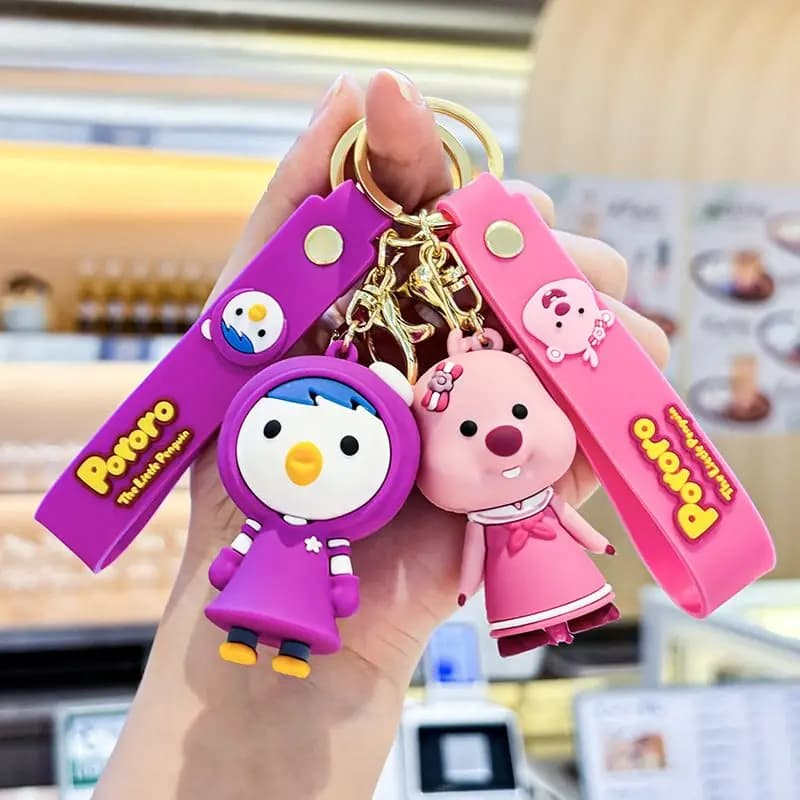 Portachiavi in peluche a forma di piccolo castoro dei cartoni animati Bolele, ciondolo per auto e zaino, decorazione regalo per ragazza, all'ingrosso