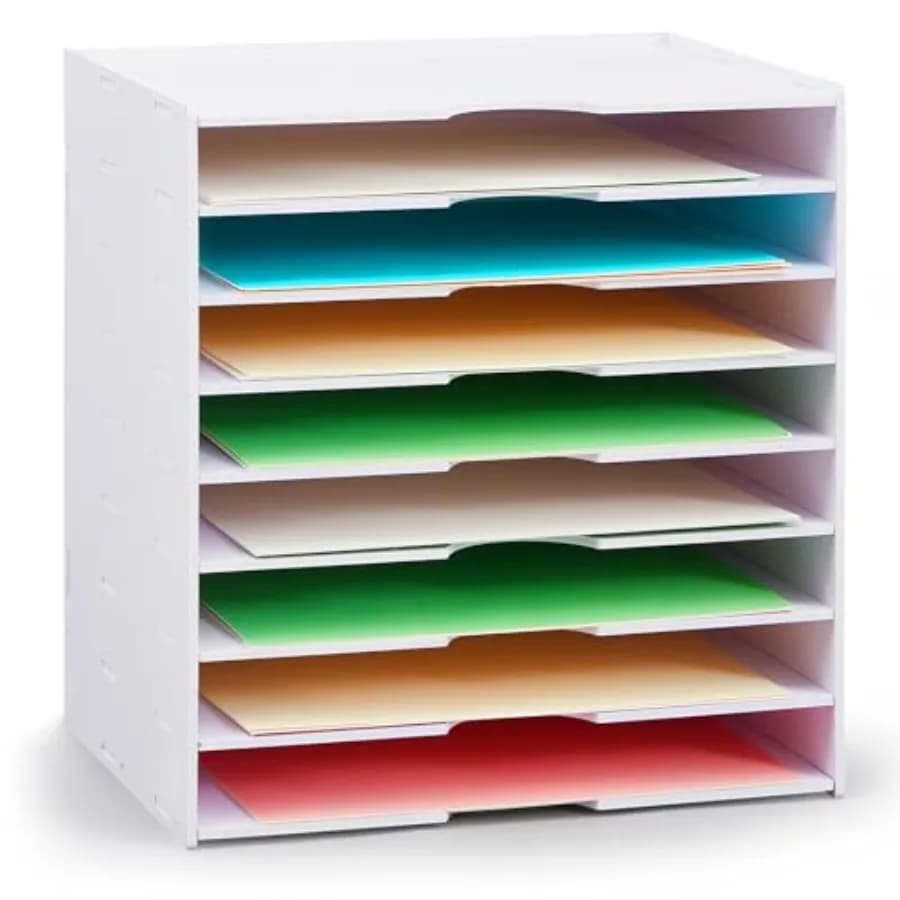 Organizzatore per Vassoi di Carta da Scrapbooking 1.2 10 15. Organizzatore di documenti impilabile da scrivania in pollici, per casa, ufficio e classe