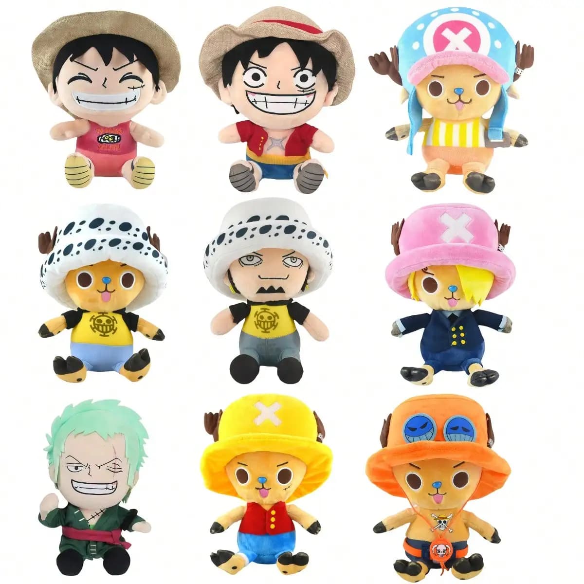 Japanese Soul 25 cm One Piece original plush toys CartoonFigure Rufy Chopper Ace Roronoa Zoro cute little doll Christmas gifts for children