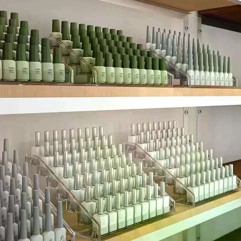 Espositore per Smalti e Gel UV in Acrilico Trasparente, Scaffale Multilivello per Cosmetici, Installazione Rapida per Manicure