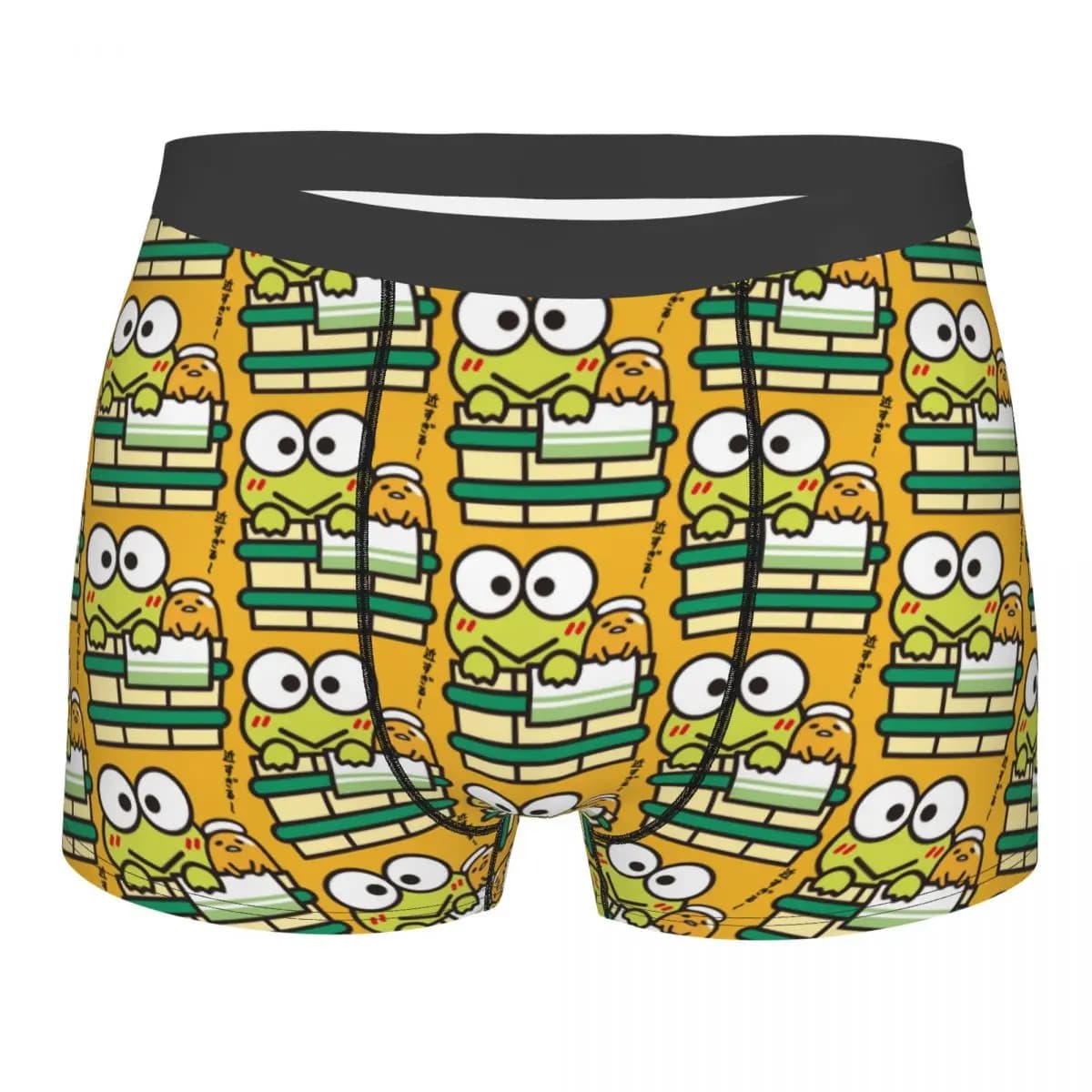 Boxer da Uomo Personalizzati con Stampa Cartoon KeroKeroKeroppi, Slip Traspiranti