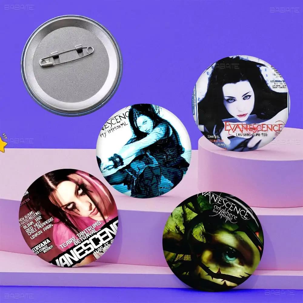 Evanescence Band 58mm Cute Anime Figure Icon Badge Handmade Tinplate Brooch For Backpack Clothes Chest Ornament Gifts