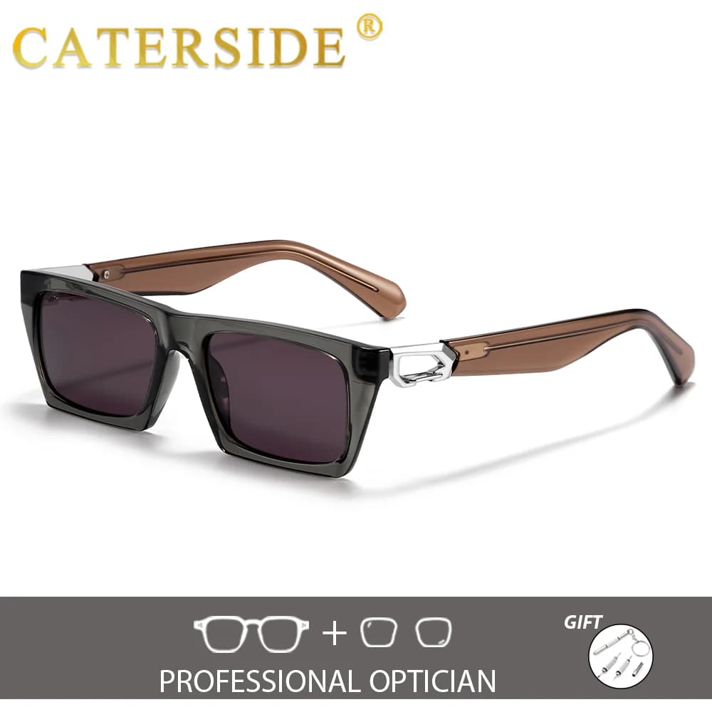 CATERSIDE Men Optical Sunglasses High Quality Rectangular Lens Prescription Glasses Women's Customized Gift Suneyeglass UV400
