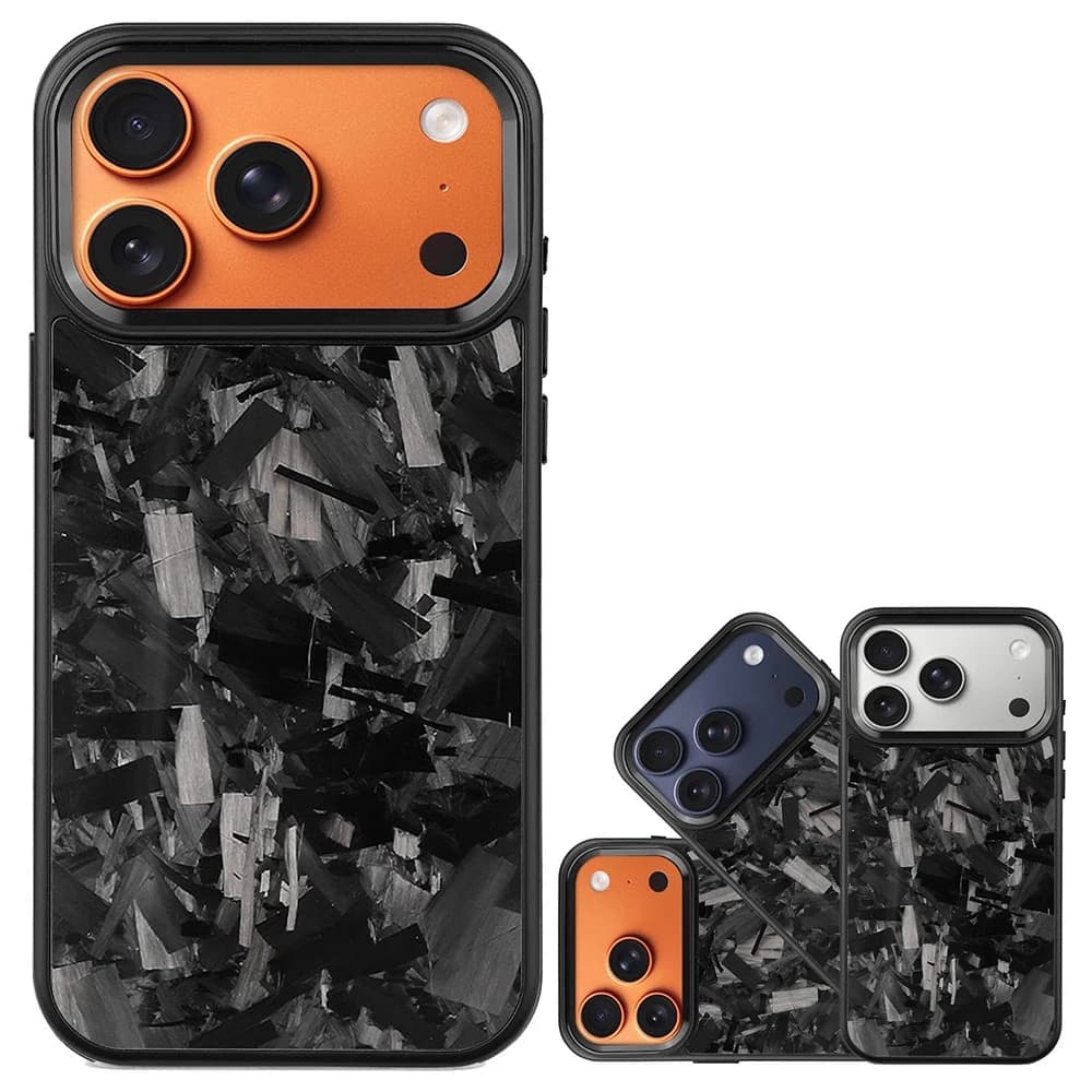 Custodia per telefono in vera fibra di carbonio forgiata premium per iPhone 17 Pro Max Air Cover di ricarica wireless antiscivolo antiurto