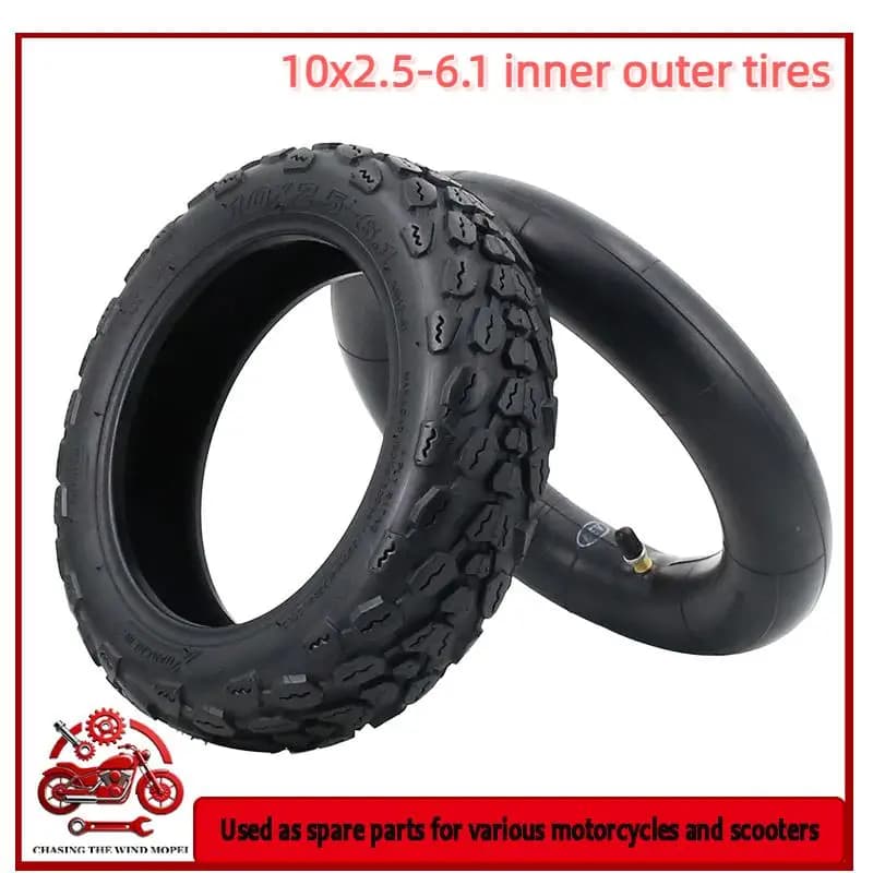 Pneumatici Tubeless 10X2.50-6.1 Compatibili con Ninebot Max G30 e Okai Neon Pro Ducati PRO, Gomme per Monopattino Elettrico da 10 Pollici
