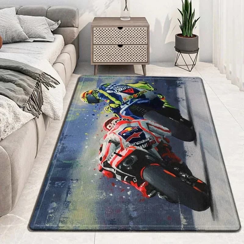 Tappeto Antiscivolo in Poliestere Lavabile per Moto, Ciclismo, Mountain Bike, Tappetino da Bagno, Tappeto per Cucina e Camera da Letto