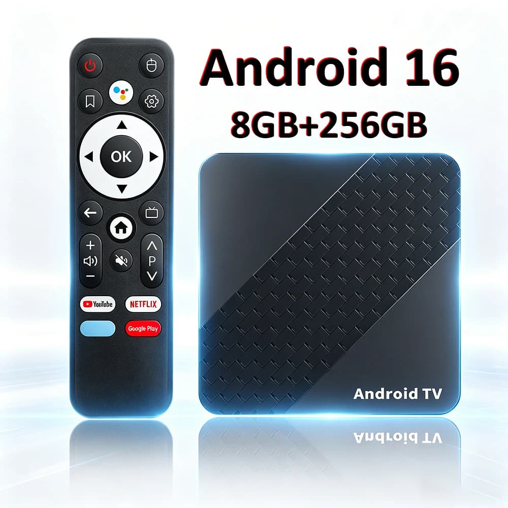 X10 Android 16 Smart TV Box RK3518 Google Netflix WiFi6 BT5.4 8K HDR 256GB Dual Band Controllo Vocale OTT Media Player Set Top Box