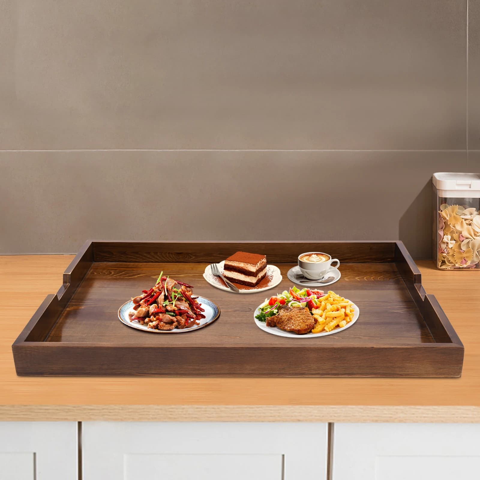 Wood Noodle Board for Gas Stove and Electric Stove, Wooden Stovetop Cover Cutting Board for Counter Space