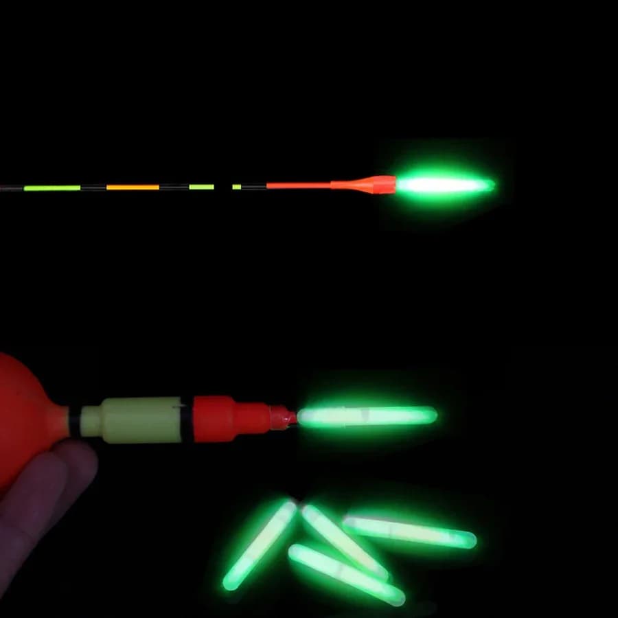 250pcs 50Bags Night Fishing Luminous Float Fluorescent Light Stick Rod Tip Bait Alarm 4.5*37mm LightsDark Glow Sticks Tools