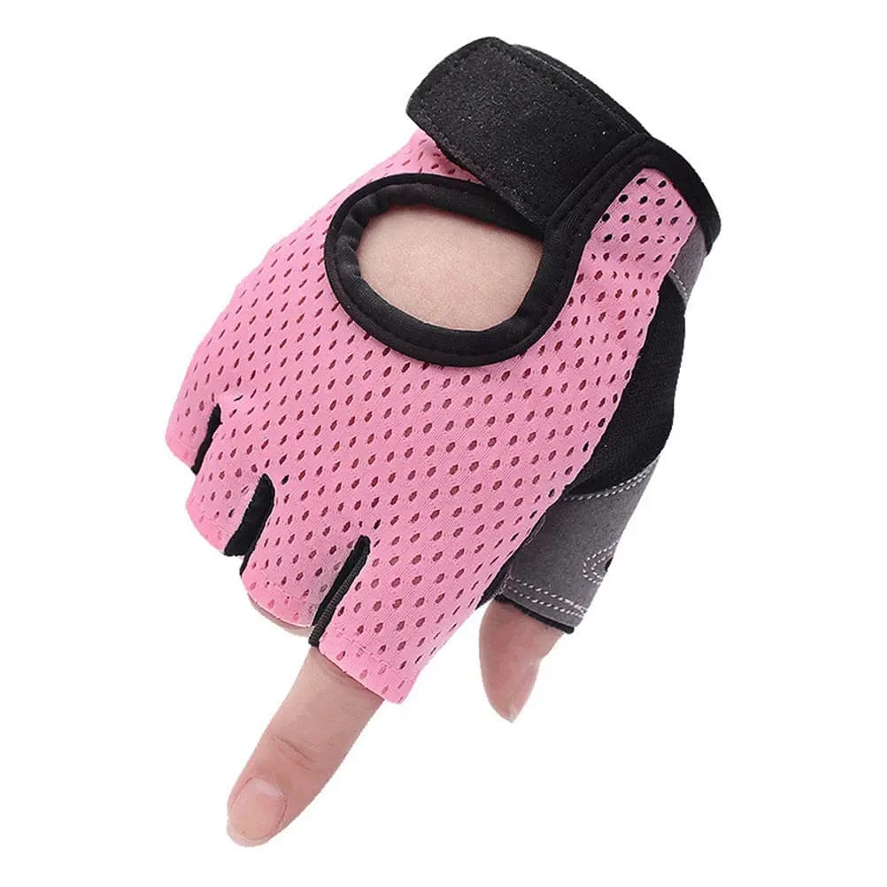 Guanti da Allenamento Sportivi da Donna, Traspiranti, Mezze Dita, per Sollevamento Pesi, Palestra, Fitness, con Chiusura a Strappo