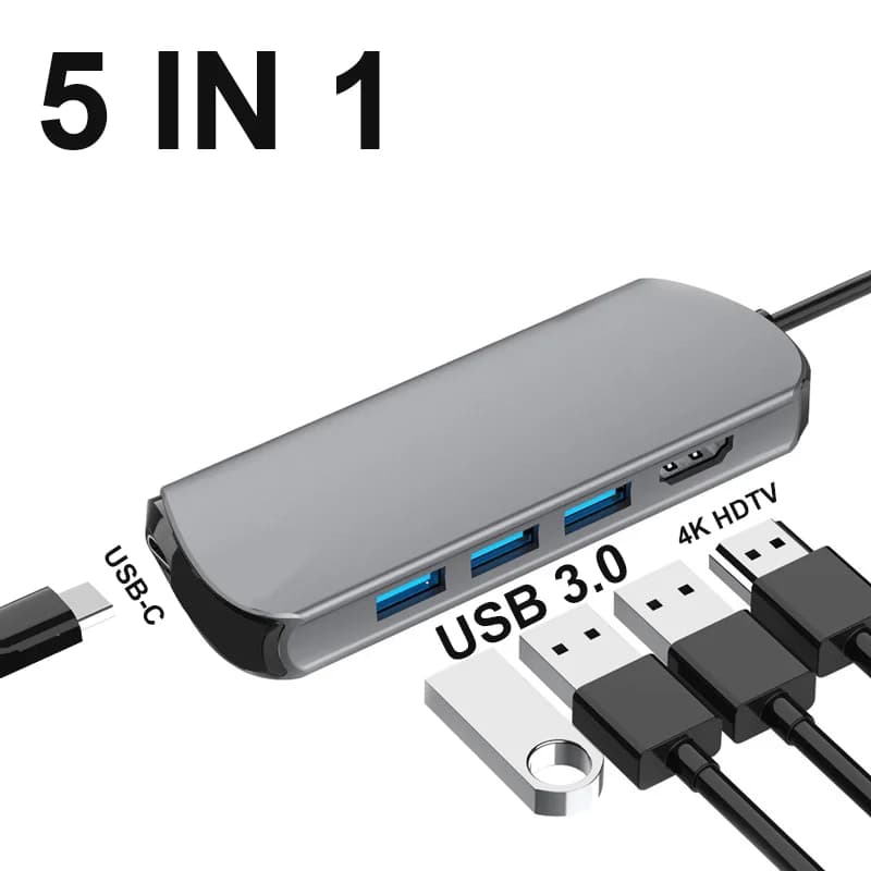 Hub USB-C a HDMI compatibile, convertitore da Type-C a HD-MI 4K30HZ, adattatore HDTV per MacBook Pro, Chromebook, Samsung S26, S25, S24, S23