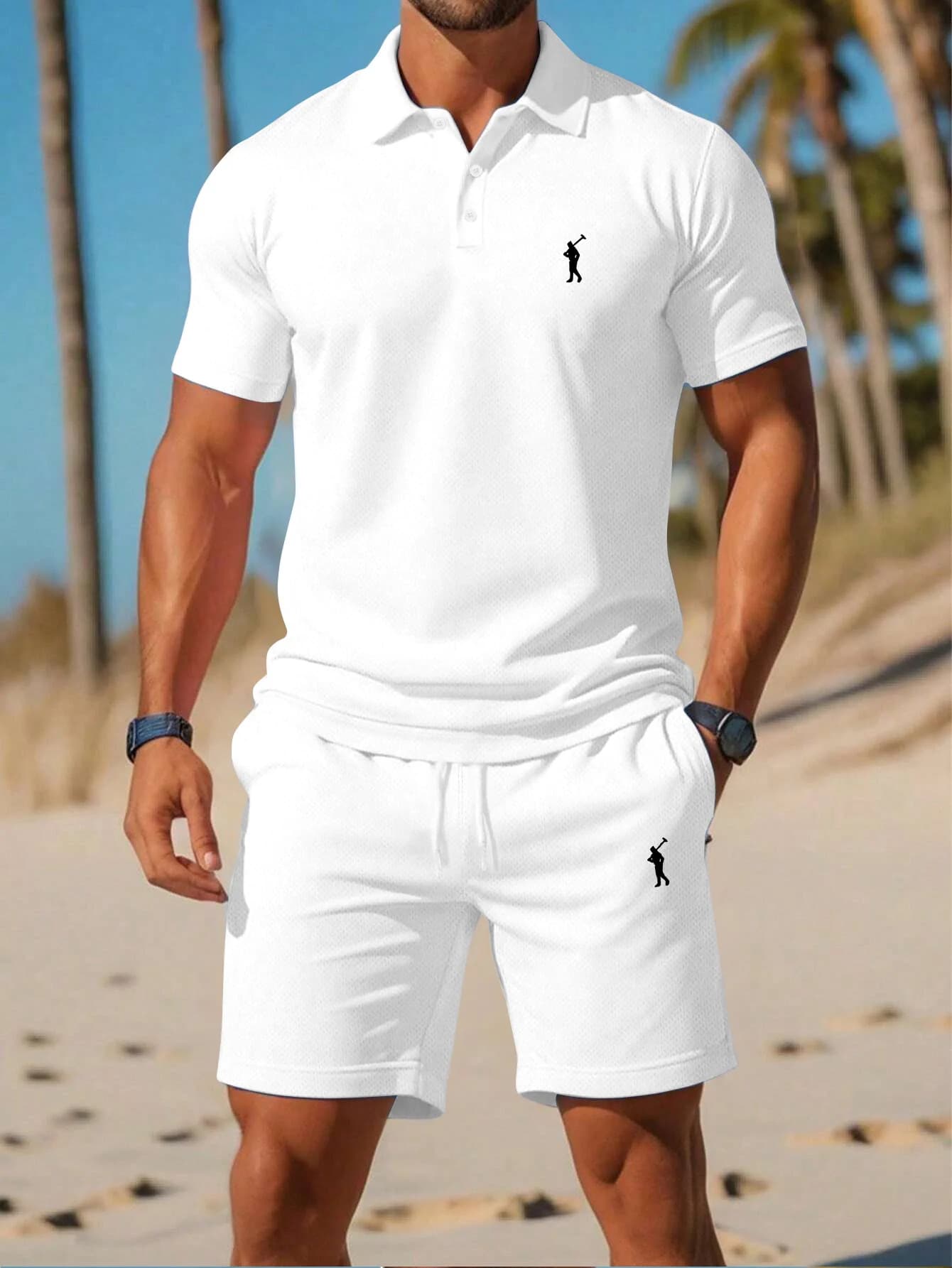 The Latest Casual Golf Printed Polo Shirt and Elastic Waisted Shorts for 2026 Are Fashionable and 3D Printed