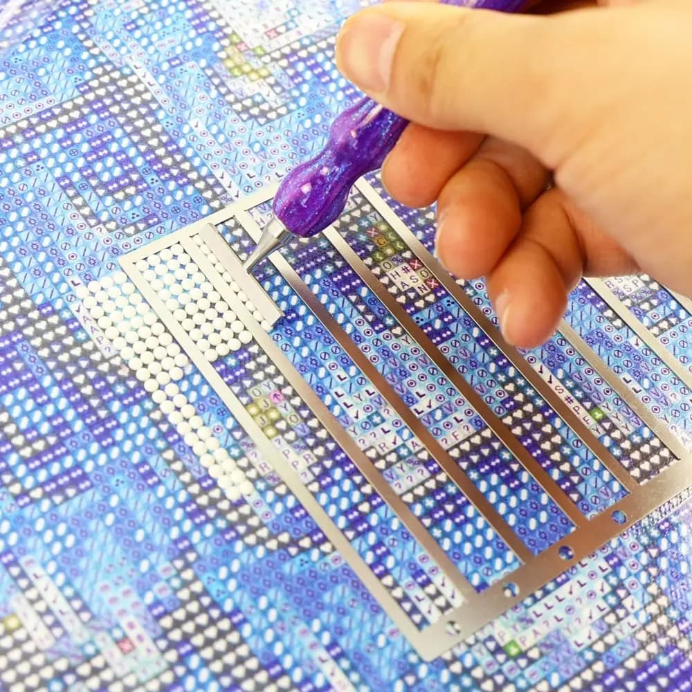 Righello per pittura diamante fai-da-te Strumento per griglia strutturata antiscivolo Strumento per allineamento trapano punto diamante Righello da disegno trapano dritto