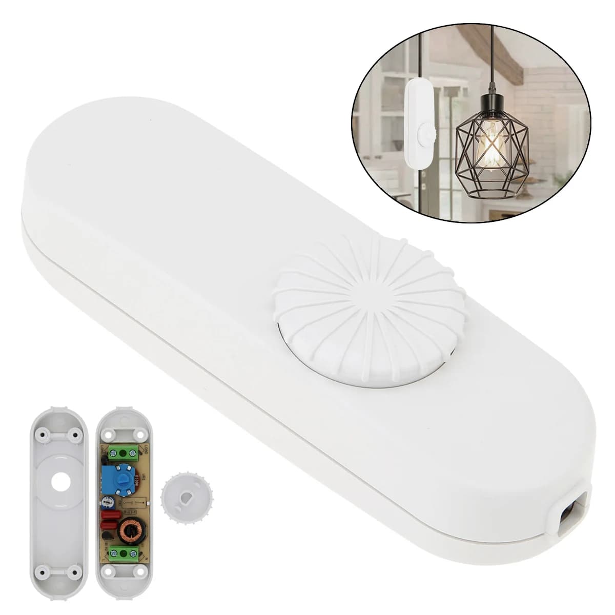 Dimmer LED 110V / 220V Gamma completa Dimmer rotativo Interruttore lampada in linea per lampada da tavolo / Lampada LED / Lampadine alogene
