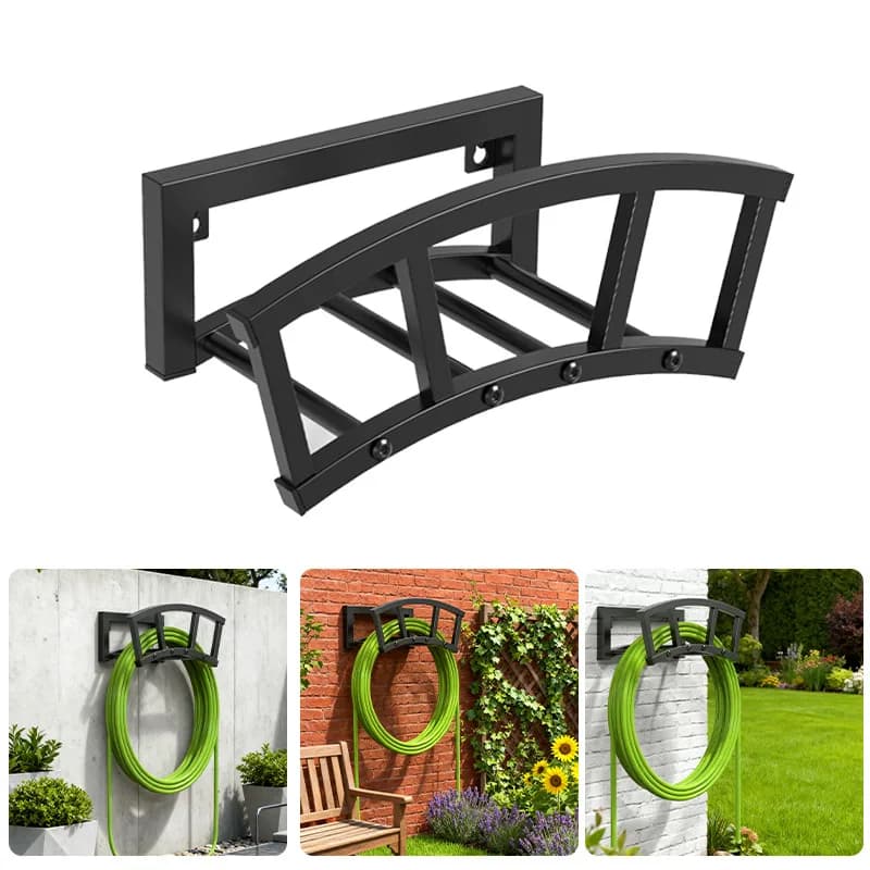 Household Wall Mounted Garden Telescopic Water Pipe Storage Rack Outdoor Faucet Hook Garden Finishing Metal Hose Bracket