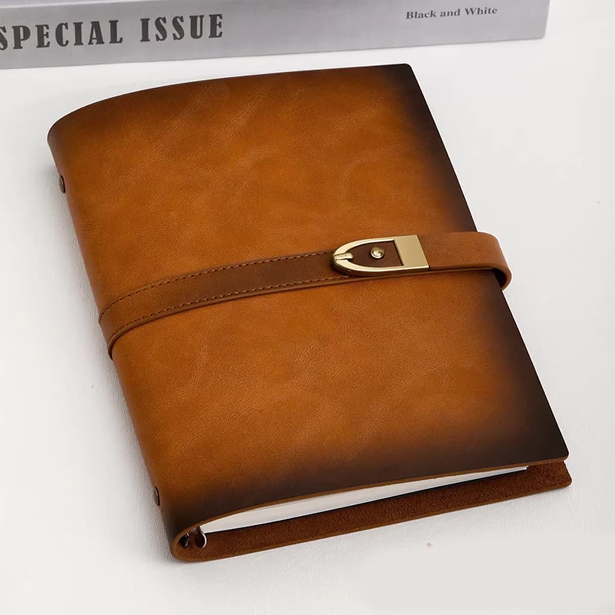 Nome personalizzato Copertina in pelle A5 Notebook Planner Journal Diario da viaggio a fogli mobili Quaderno raccoglitore a spirale