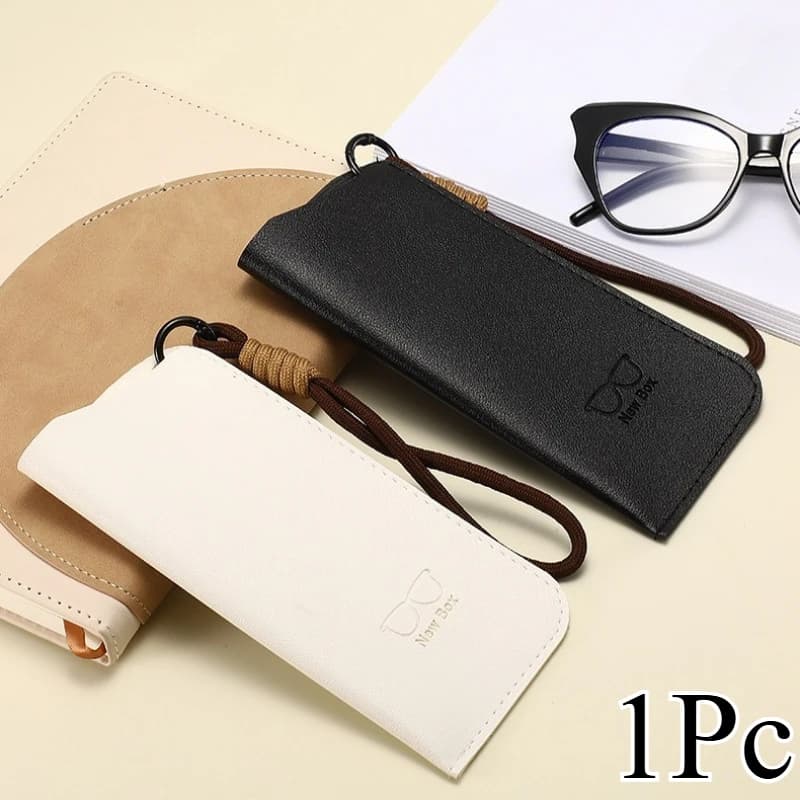 Borsa morbida in pelle PU per occhiali da lettura, custodia in pelle PU per occhiali da uomo e donna, accessori per occhiali